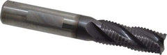 Guhring - 3/8" Diam, Fine Pitch, 7/8" LOC, 4 Flute Solid Carbide Roughing Square End Mill - FIREX Finish, 2-1/2" OAL, 3/8" Shank Diam, Single End, Centercutting - USA Tool & Supply