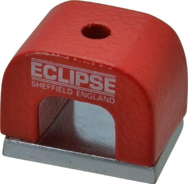 Eclipse - 1 Hole, 3/16" Hole Diam, 51/64" Overall Width, 1-3/16" Deep, 51/64" High, Alnico Power Magnets - 0.3" Pole Width, 550°C Max Operating Temp, Grade 5 Alnico - USA Tool & Supply