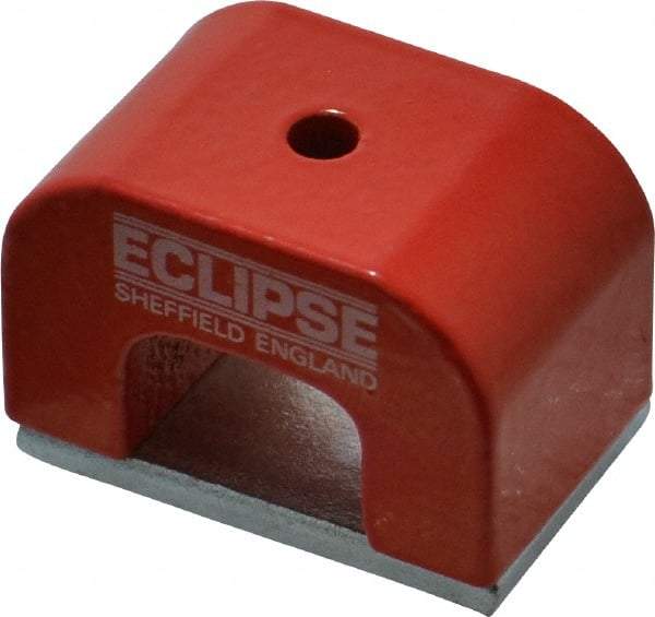 Eclipse - 1 Hole, 3/16" Hole Diam, 1" Overall Width, 1-37/64" Deep, 1" High, Alnico Power Magnets - 0.39" Pole Width, 550°C Max Operating Temp, Grade 5 Alnico - USA Tool & Supply