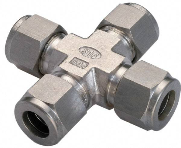 Ham-Let - 3/8" OD, Grade 316Stainless Steel Union Cross - All Comp Ends - USA Tool & Supply