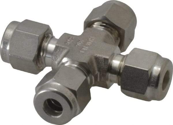 Ham-Let - 1/4" OD, Grade 316Stainless Steel Union Cross - All Comp Ends - USA Tool & Supply