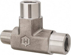 Ham-Let - 1/8" Grade 316 Stainless Steel Pipe Street Tee - MNPT x FNPT x FNPT End Connections, 6,100 psi - USA Tool & Supply