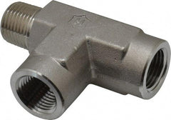 Ham-Let - 1/2" Grade 316 Stainless Steel Pipe Street Tee - MNPT x FNPT x FNPT End Connections, 4,600 psi - USA Tool & Supply