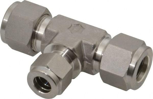 Ham-Let - 1/2 x 1/2 x 3/8" OD, Grade 316Stainless Steel Union Tee - Comp x Comp x Comp Ends - USA Tool & Supply