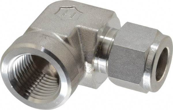 Ham-Let - 1/2" OD, Grade 316Stainless Steel Female Elbow - Comp x FNPT Ends - USA Tool & Supply