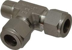 Ham-Let - 1/2" OD, Grade 316Stainless Steel Male Run Tee - Comp x MNPT x Comp Ends - USA Tool & Supply