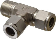 Ham-Let - 1/2" OD, Grade 316Stainless Steel Male Run Tee - Comp x MNPT x Comp Ends - USA Tool & Supply