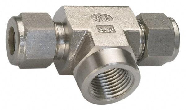 Ham-Let - 5/8" OD, Grade 316Stainless Steel Female Branch Tee - Comp x Comp x FNPT Ends - USA Tool & Supply