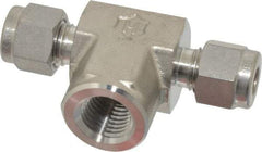 Ham-Let - 1/4" OD, Grade 316Stainless Steel Female Branch Tee - Comp x Comp x FNPT Ends - USA Tool & Supply