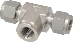 Ham-Let - 3/8" OD, Grade 316Stainless Steel Female Branch Tee - Comp x Comp x FNPT Ends - USA Tool & Supply