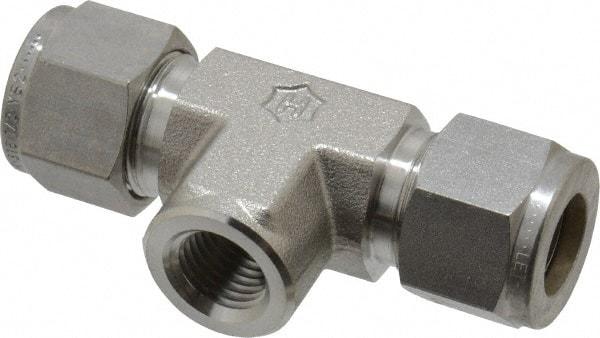 Ham-Let - 1/2" OD, Grade 316Stainless Steel Female Branch Tee - Comp x Comp x FNPT Ends - USA Tool & Supply