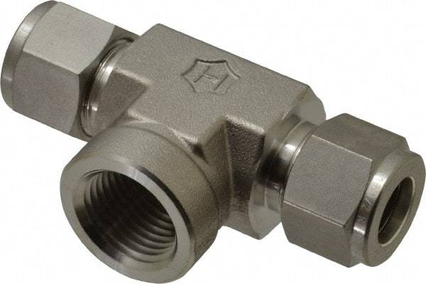 Ham-Let - 1/2" OD, Grade 316Stainless Steel Female Branch Tee - Comp x Comp x FNPT Ends - USA Tool & Supply