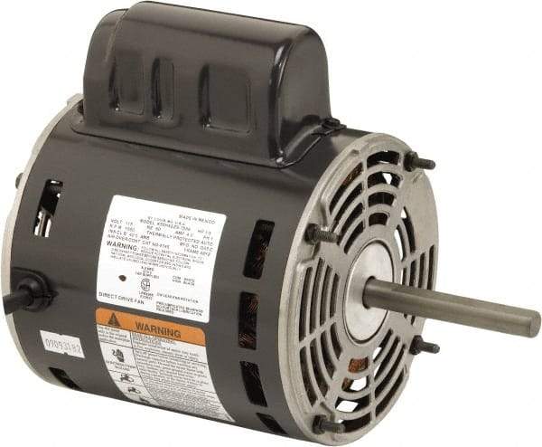 US Motors - 1/3 hp, ODP Enclosure, Auto Thermal Protection, 1,650 RPM, 115 Volt, 60 Hz, Industrial Electric AC/DC Motor - Size 48 Frame, Stud Mount, 1 Speed, Ball Bearings, 4.0 Full Load Amps, B Class Insulation, CW Lead End - USA Tool & Supply