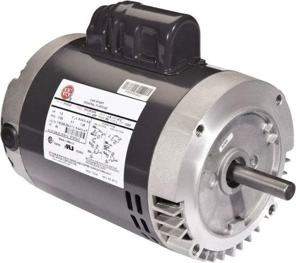 US Motors - 3 hp, ODP Enclosure, Auto Thermal Protection, 3,450 RPM, 208-230 Volt, 60 Hz, Industrial Electric AC/DC Motor - Size 56 Frame, C-Face Mount, 1 Speed, Ball Bearings, 14.0-12.8 Full Load Amps, B Class Insulation, Reversible - USA Tool & Supply