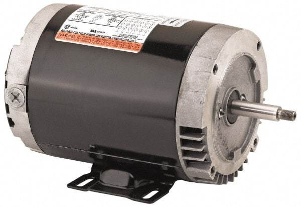 US Motors - 1 hp, ODP Enclosure, Auto Thermal Protection, 3,450 RPM, 115/230 Volt, 60 Hz, Industrial Electric AC/DC Motor - Size 56 Frame, J-Face Mount, 1 Speed, Ball Bearings, 13.6/6.8 Full Load Amps, B Class Insulation, CCW Drive End - USA Tool & Supply