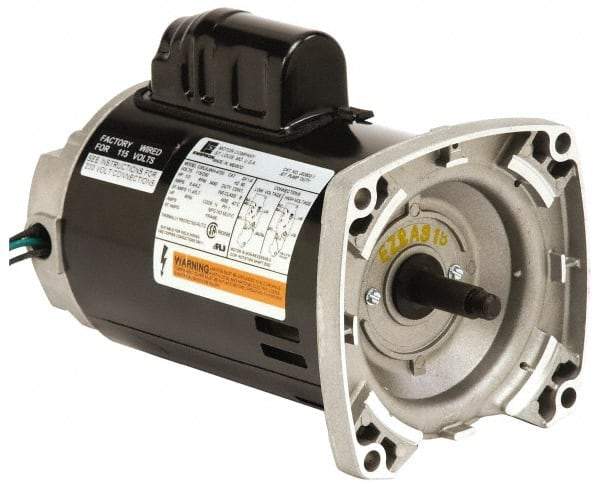 US Motors - 3/4 hp, ODP Enclosure, Auto Thermal Protection, 3,450 RPM, 115/230 Volt, 60 Hz, Industrial Electric AC/DC Motor - Size 56 Frame, Square Flange Mount, 1 Speed, Ball Bearings, 11.6/5.8 Full Load Amps, B Class Insulation, CCW Drive End - USA Tool & Supply