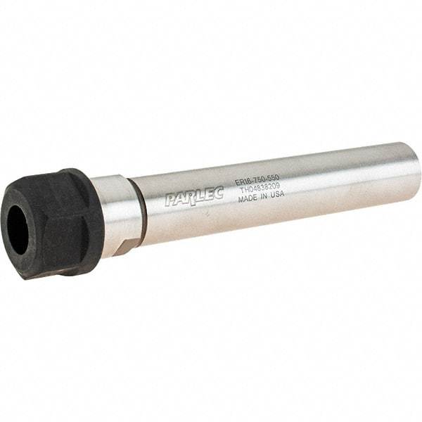 Parlec - 0.5mm to 10mm Capacity, 1-1/2" Projection, Straight Shank, ER16 Collet Chuck - 5.5" OAL, 3/4" Shank Diam - Exact Industrial Supply