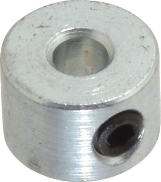 Climax Metal Products - 1/8" Bore, Steel, Set Screw Shaft Collar - 3/8" Outside Diam, 1/4" Wide - USA Tool & Supply