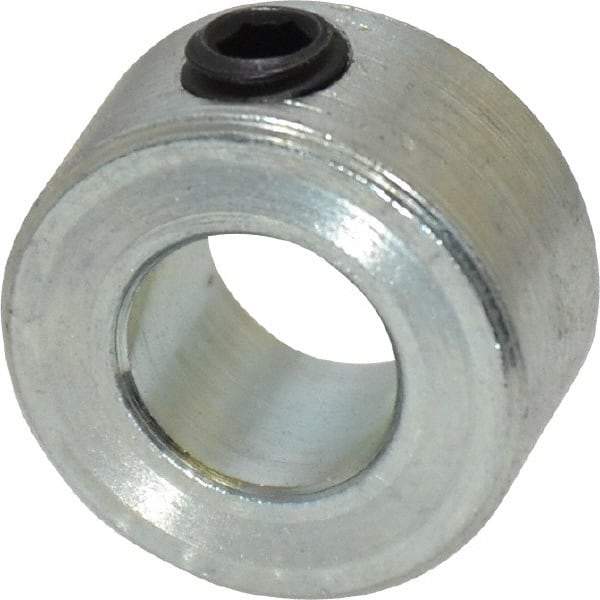 Climax Metal Products - 5/16" Bore, Steel, Set Screw Shaft Collar - 5/8" Outside Diam, 5/16" Wide - USA Tool & Supply