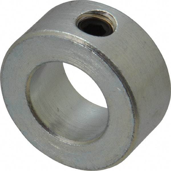 Climax Metal Products - 11/16" Bore, Steel, Set Screw Shaft Collar - 1-1/4" Outside Diam, 9/16" Wide - USA Tool & Supply