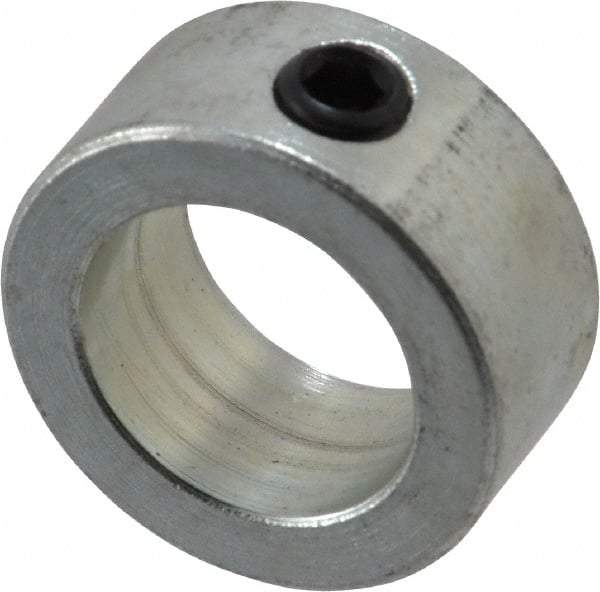 Climax Metal Products - 13/16" Bore, Steel, Set Screw Shaft Collar - 1-1/4" Outside Diam, 9/16" Wide - USA Tool & Supply