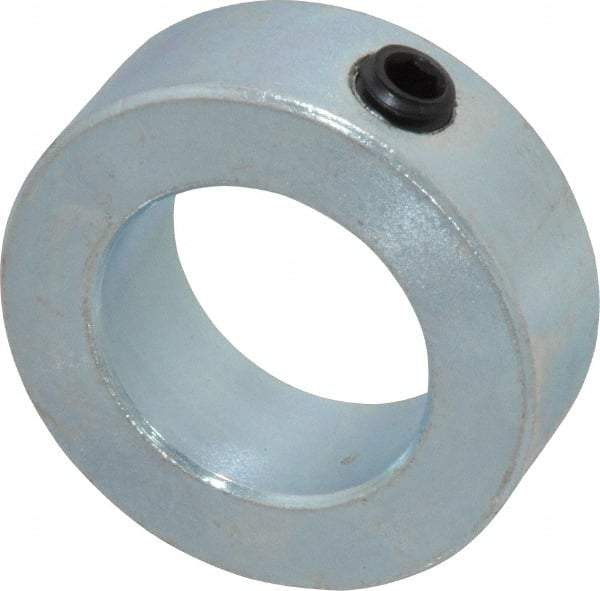 Climax Metal Products - 1-1/16" Bore, Steel, Set Screw Shaft Collar - 1-3/4" Outside Diam, 5/8" Wide - USA Tool & Supply