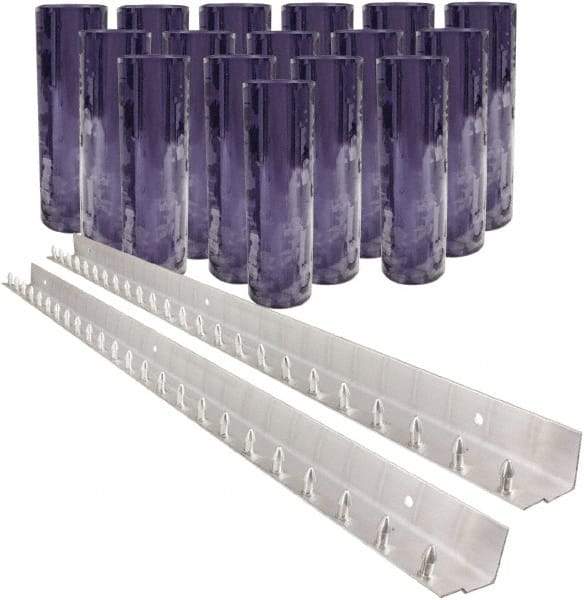 Aleco - 8' Door Width x 8' Door Height PVC Clear Ribbed Strip Door Kit - Clear - USA Tool & Supply