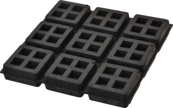Mason Ind. - 6" Long x 6" Wide x 3/4" Thick, Rubber, Machinery Leveling Pad & Mat - USA Tool & Supply