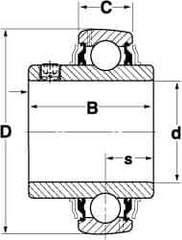 SKF - 2-7/16" ID x 4.3307" OD, 9,110 Lb Dynamic Capacity, Insert Bearing Insert Bearing - 1.0236" Race Width, 8,090 Lb Static Capacity - USA Tool & Supply