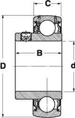 SKF - 1-3/4" ID x 3.3465" OD, 5,750 Lb Dynamic Capacity, Insert Bearing Insert Bearing - 0.8661" Race Width, 4,860 Lb Static Capacity - USA Tool & Supply