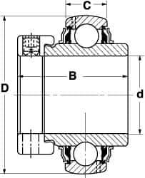 SKF - 2-3/16" ID x 3-15/16" OD, 7,540 Lb Dynamic Capacity, Insert Bearing Insert Bearing - 63/64" Race Width, 6,520 Lb Static Capacity - USA Tool & Supply