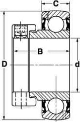 SKF - 5/8" ID x 1.5748" OD, 1,650 Lb Dynamic Capacity, Insert Bearing Insert Bearing - 0.4724" Race Width, 1,070 Lb Static Capacity - USA Tool & Supply