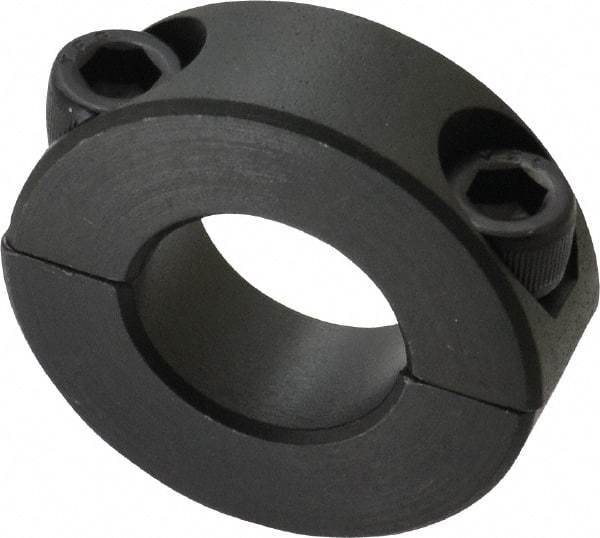 Made in USA - 3/4" Bore, Steel, Two Piece Shaft Collar - 1-1/2" Outside Diam, 1/2" Wide - USA Tool & Supply