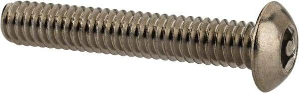 Value Collection - #8-32 UNC Pin In Hex Socket Drive, Button Screw - Grade 18-8 Stainless Steel, Uncoated, 1" Length Under Head - USA Tool & Supply