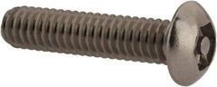 Value Collection - #8-32 UNC Pin In Hex Socket Drive, Button Screw - Grade 18-8 Stainless Steel, Uncoated, 3/4" Length Under Head - USA Tool & Supply