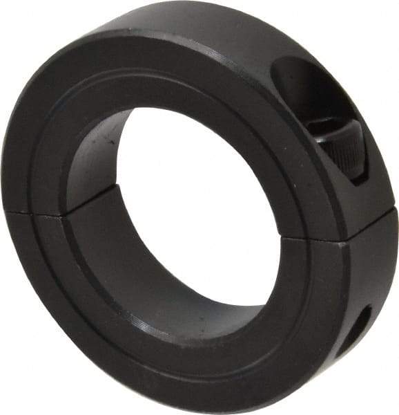 Made in USA - 1-1/4" Bore, Steel, Two Piece Shaft Collar - 2-1/16" Outside Diam, 1/2" Wide - USA Tool & Supply
