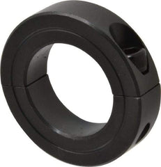 Made in USA - 1-1/4" Bore, Steel, Two Piece Shaft Collar - 2-1/16" Outside Diam, 1/2" Wide - USA Tool & Supply