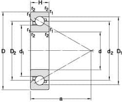 Angular Contact Ball Bearing: 65 mm Bore Dia, 100 mm OD, 36 mm OAW, Without Flange 15 ° Contact Angle, 13,651 lb Static Load, 15,144 lb Dynamic Load