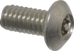 Value Collection - #8-32 UNC Pin In Torx Drive, Button Screw - Grade 18-8 Stainless Steel, Uncoated, 3/8" Length Under Head - USA Tool & Supply