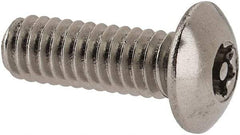 Value Collection - #8-32 UNC Pin In Torx Drive, Button Screw - Grade 18-8 Stainless Steel, Uncoated, 1/2" Length Under Head - USA Tool & Supply