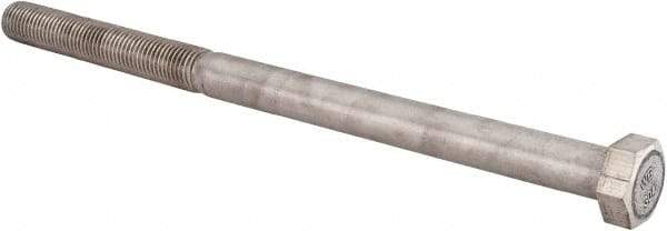 Value Collection - 1-8 UNC, 16" Length Under Head Hex Head Cap Screw - Partially Threaded, Grade 18-8 Stainless Steel, Uncoated, 1-5/16" Hex - USA Tool & Supply