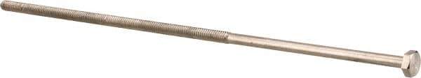 Value Collection - 1/4-20 UNC, 10" Length Under Head Hex Head Cap Screw - Partially Threaded, Grade 18-8 Stainless Steel, Uncoated, 7/16" Hex - USA Tool & Supply