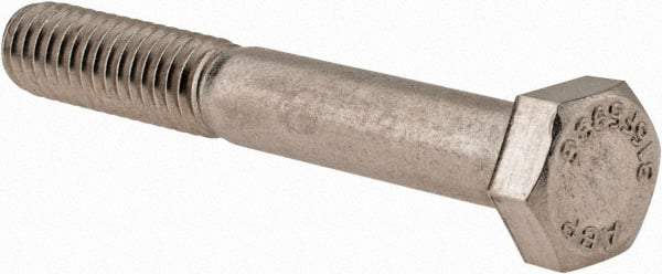 Value Collection - 5/16-18 UNC, 2-1/4" Length Under Head Hex Head Cap Screw - Partially Threaded, Grade 316 Stainless Steel, Uncoated, 1/2" Hex - USA Tool & Supply