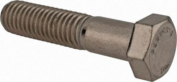 Value Collection - 1/2-13 UNC, 2-1/4" Length Under Head Hex Head Cap Screw - Partially Threaded, Grade 316 Stainless Steel, Uncoated, 3/4" Hex - USA Tool & Supply