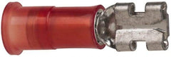 3M - 22 to 18 AWG, Nylon, Partially Insulated, Female Wire Disconnect - 3/16 Inch Wide Tab, Red, RoHS 2011/65/EU Compliant - USA Tool & Supply