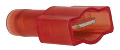 3M - 22 to 18 AWG, Nylon, Fully Insulated, Male Wire Disconnect - 1/4 Inch Wide Tab, Red, RoHS 2011/65/EU Compliant - USA Tool & Supply