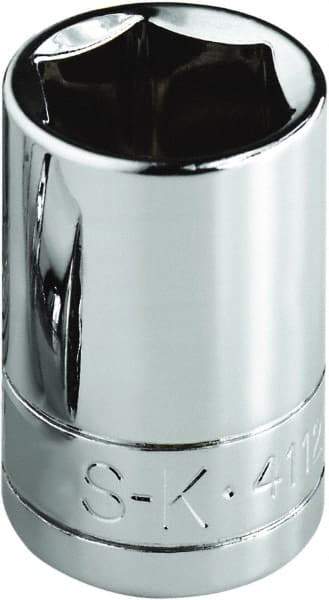 SK - 1-3/8", 1/2" Drive, Standard Hand Socket - 6 Points, Steel, Chrome Finish - USA Tool & Supply