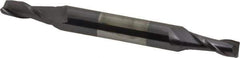 Atrax - 1/4", 5/8" LOC, 3/8" Shank Diam, 3-1/2" OAL, 2 Flute, Solid Carbide Square End Mill - Double End, AlTiN Finish, Spiral Flute, 30° Helix, Centercutting, Right Hand Cut - USA Tool & Supply