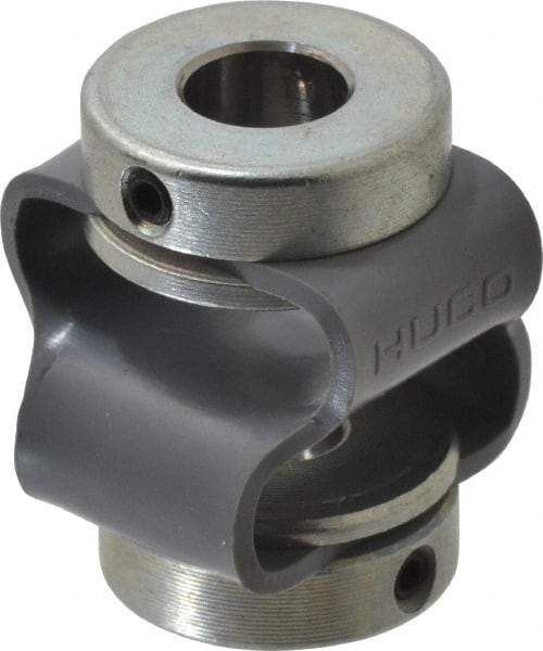 Huco - 5/16" Max Bore Diam, Flexible Flex P Double Loop Coupling - 27mm OD, Polyurethane - USA Tool & Supply