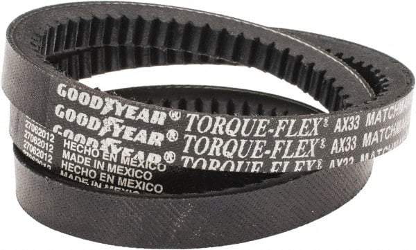 Continental ContiTech - Section AX, 35" Outside Length, V-Belt - Fiber Reinforced Vytracord, Torque-Flex, No. AX33 - USA Tool & Supply
